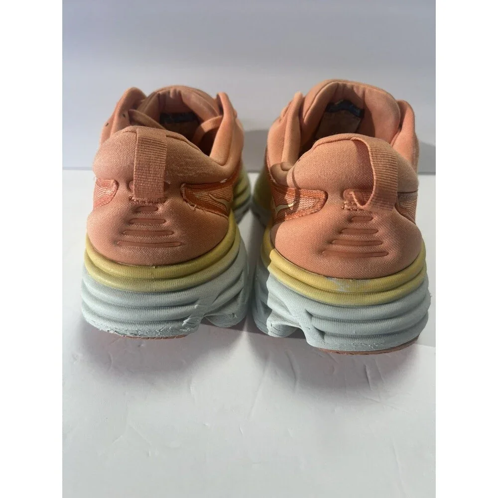 Hoka One One Bondi 8 Peach Shell Coral Running Shoes Womens Size 10B 1117952SCPP